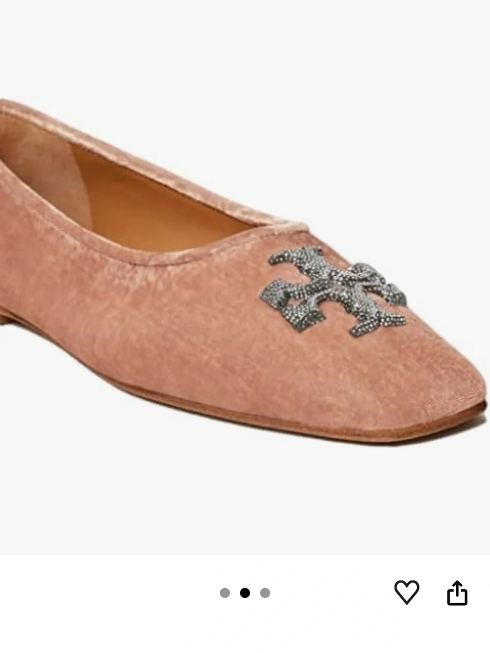 NIB Tory Burch Eleanor crystal ballet velvet shoes
